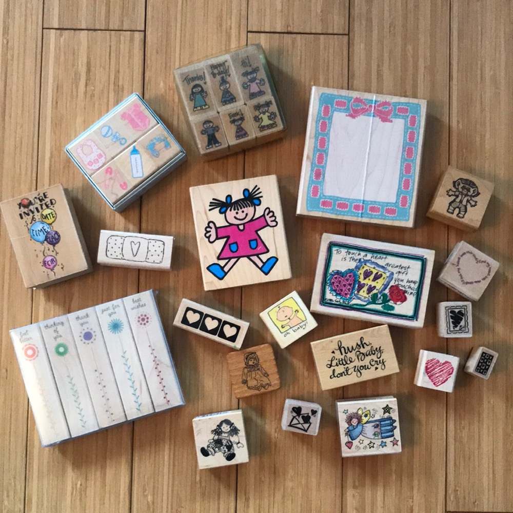 Huge lot of rubber stamps